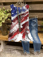 Débardeur sans manches imprimé drapeau américain