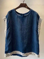 Haut sans manches en dentelle rétro