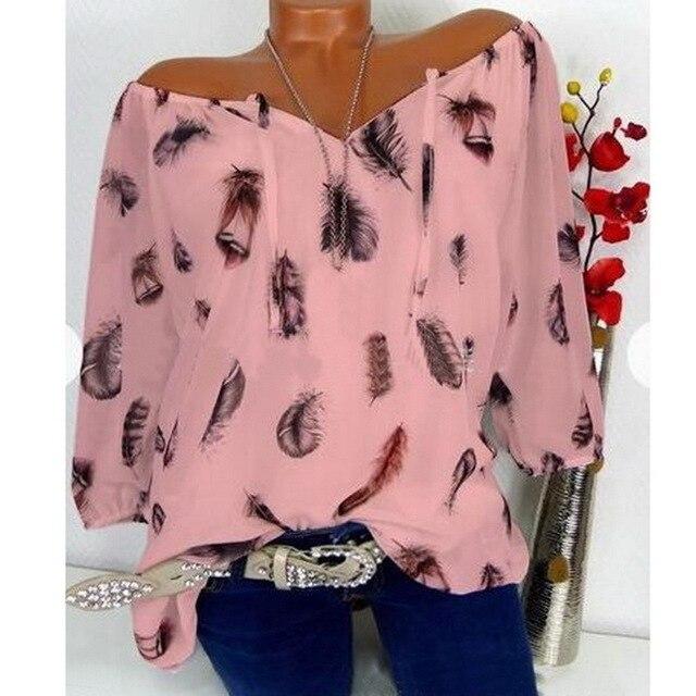 Vintage Long Sleeve Off Shoulder Casual Blouse