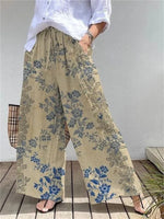 Einfache Hose mit botanischem Print
