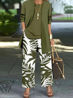 Fresh Round Neck Long Sleeve Two Piece Set