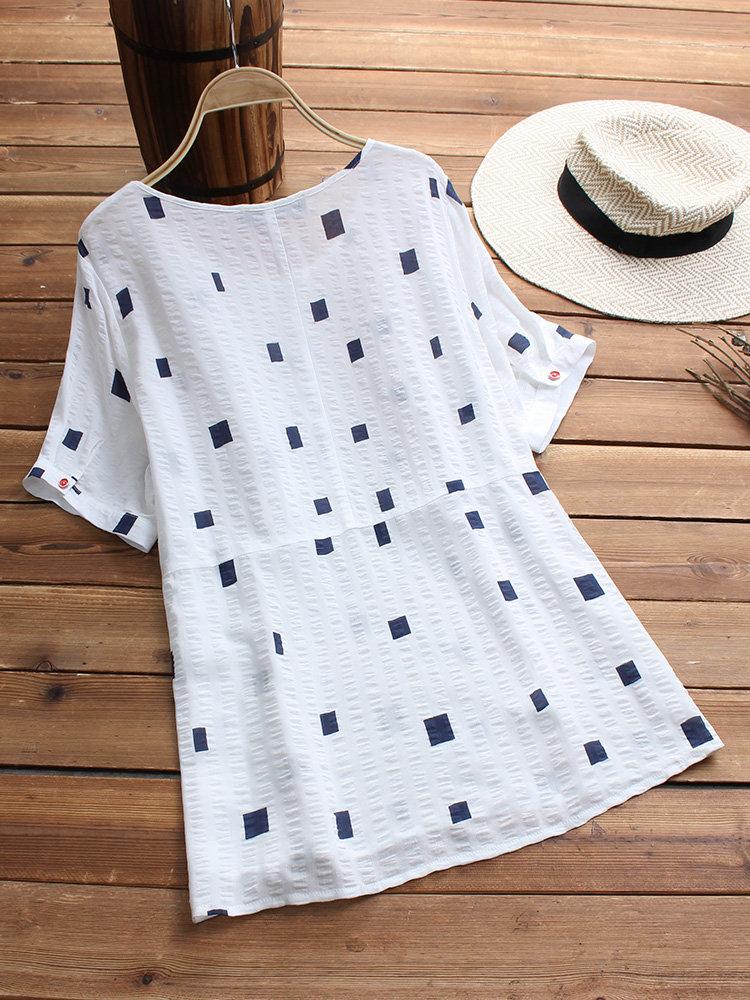Short Sleeve Geometric Print Casual T-shirt
