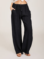 Women’s Casual Wide Leg Pants with Elastic Drawstring Waist