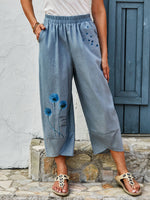 Dandelion Print Casual Pants