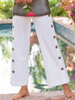 Women’s Side-Button Wide Leg Pants
