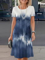 Dreamy Round Neck Short Sleeve Mini Dress