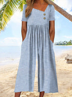 Gestreifter Kurzarm-Jumpsuit für Jugendliche