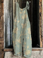 Lässiger Jumpsuit mit Retro-Blumenmuster und lockerer Passform