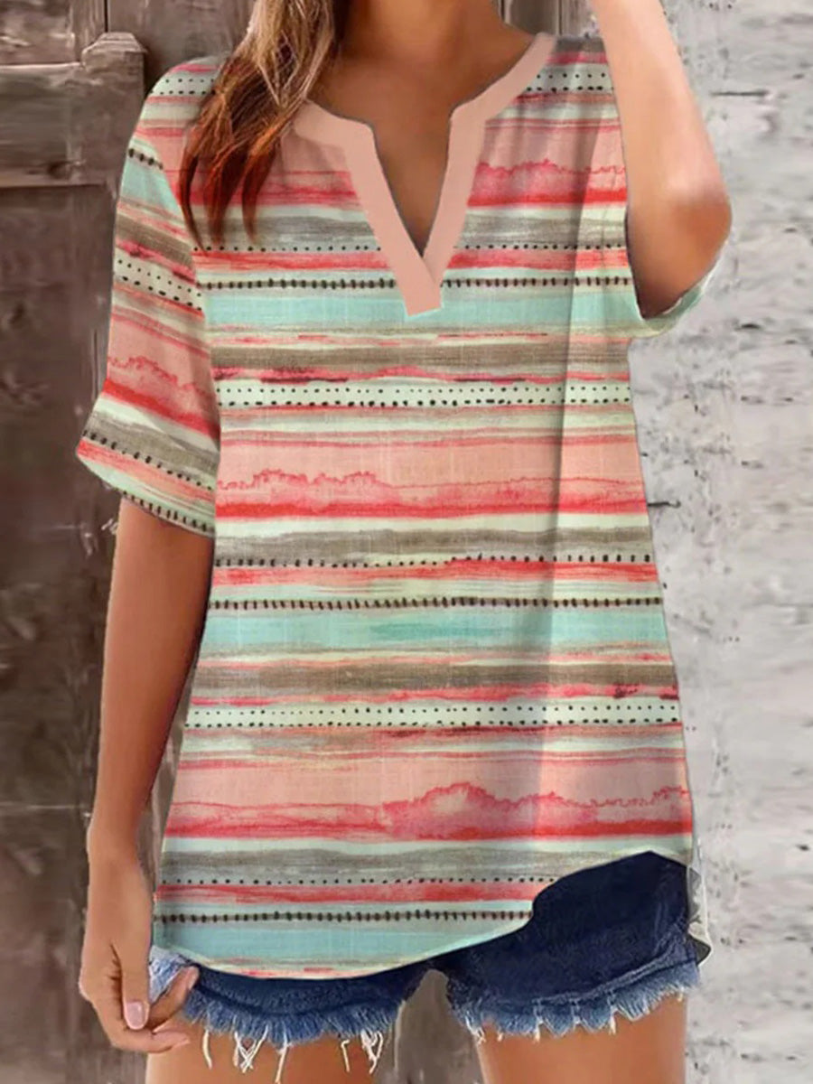 Lässiges Kurzarm-Top in Rosa