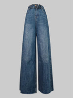High Waisted Straight Leg Gradient Split-Joint Jean Pants