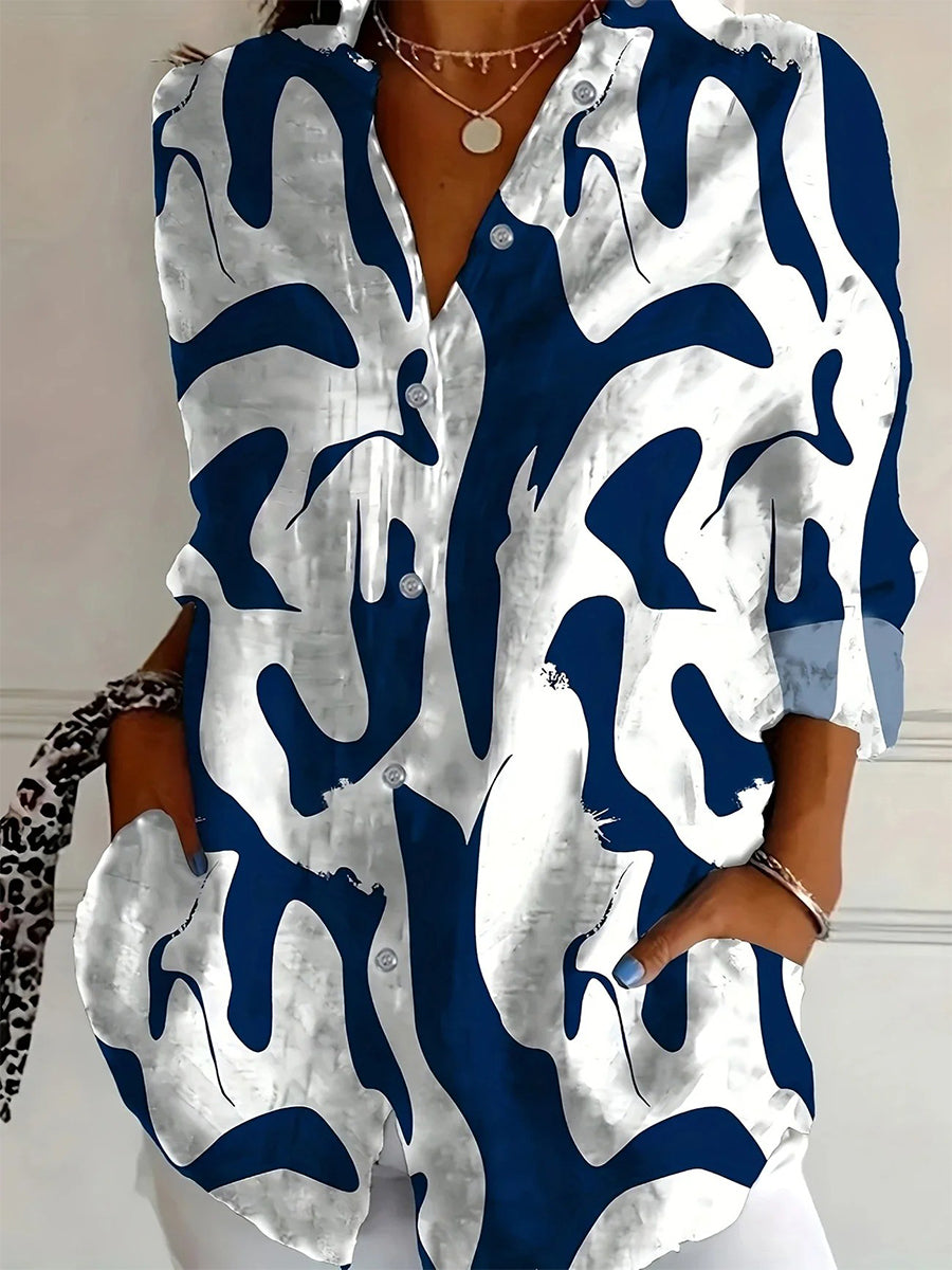 Chemise à manches longues à imprimé abstrait