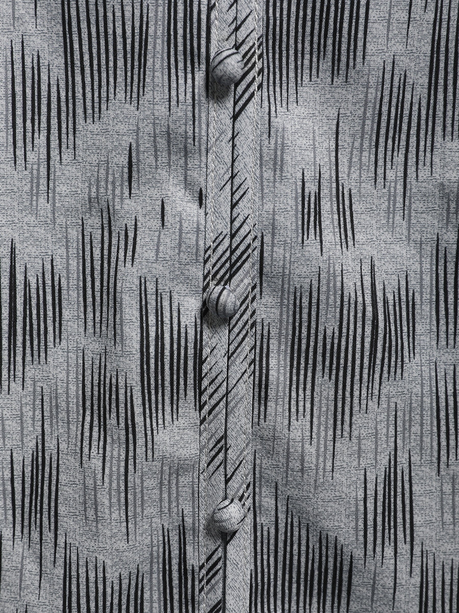 Lässige, niedliche Bluse mit Print, Knöpfen, V-Ausschnitt und ärmellos