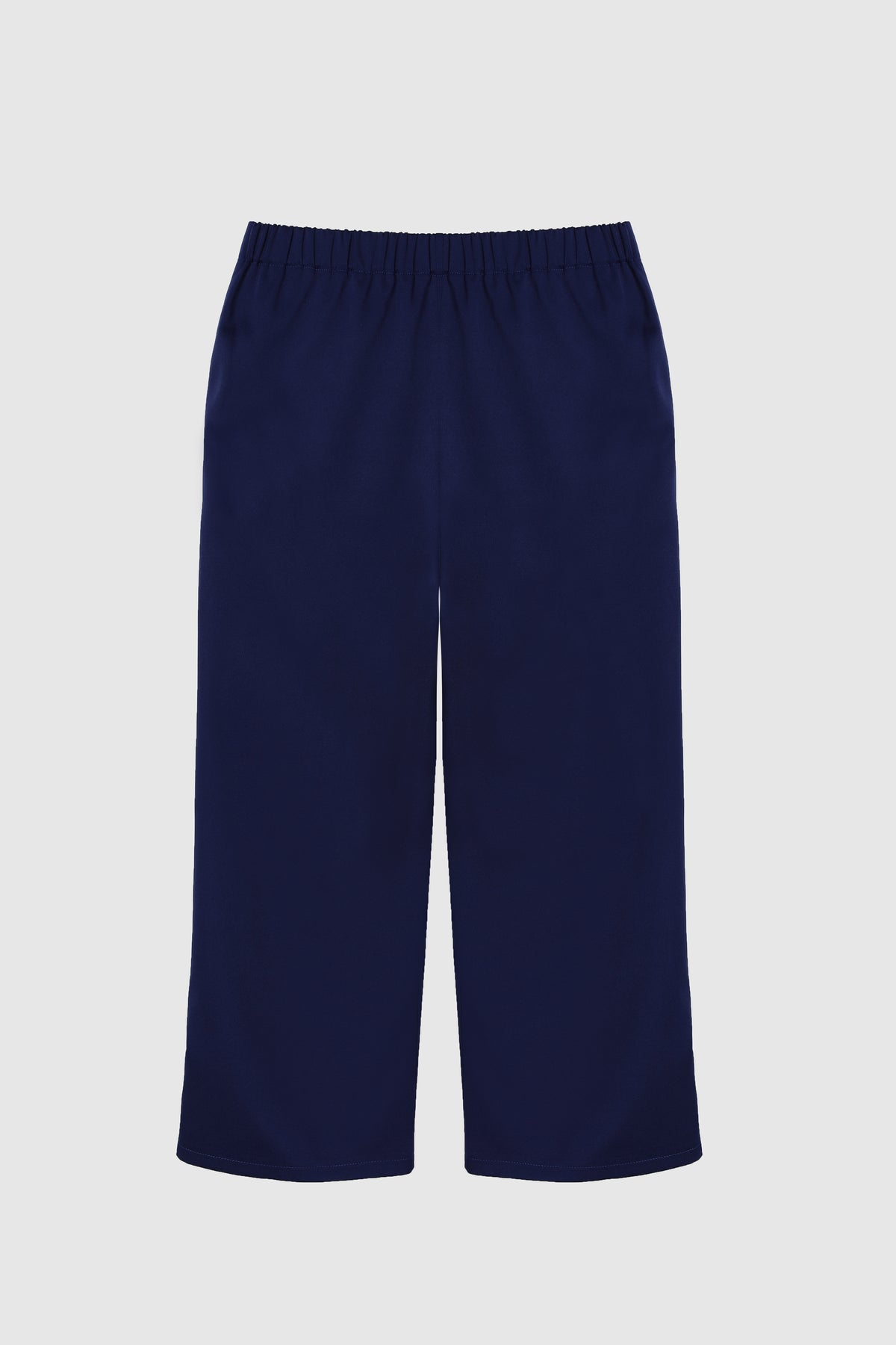 Lässige Hose aus Naturfarbenem Uni mit Knöpfen