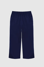 Lässige Hose aus Naturfarbenem Uni mit Knöpfen