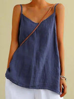 Dark Blue Casual Solid Summer Tank
