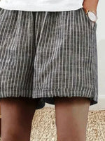 Women’s Casual Loose Cotton Striped Shorts