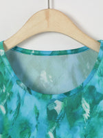 T-shirt imprimé tie-dye décontracté d'été à col rond et manches courtes