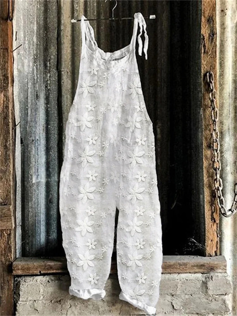 Lässige, lockere, einfarbige Jumpsuits mit Blumenmuster