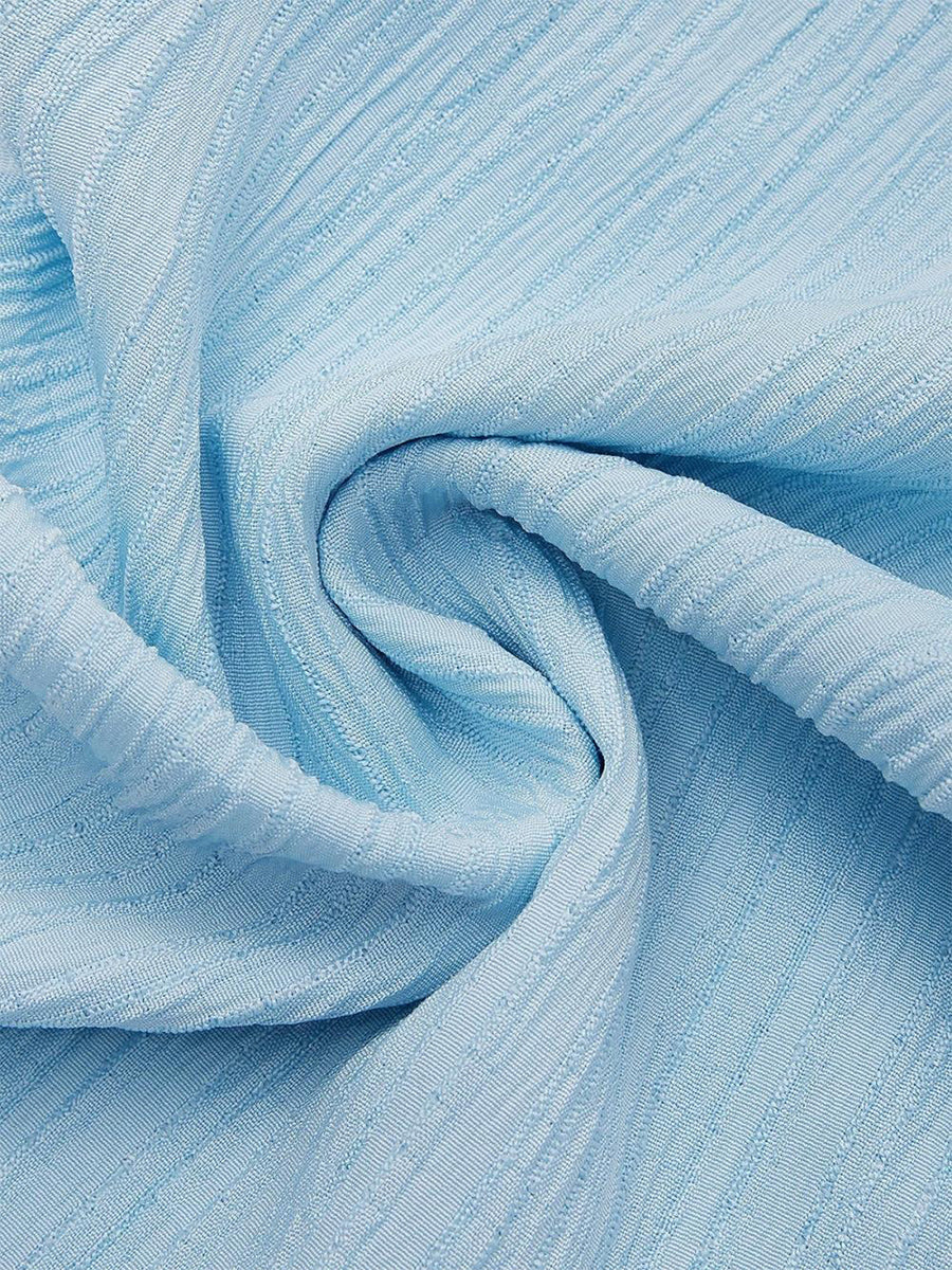 Blaue Freizeithose mit Strukturmuster und Schnallentaschen