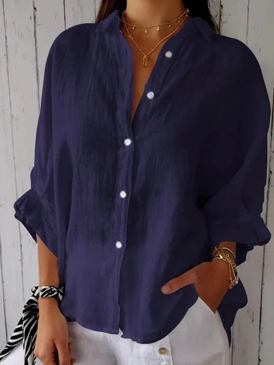Women’s Cotton Half Sleeve Button Down Shirt