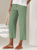 Pantalon décontracté Harlem taille haute, fin et uni