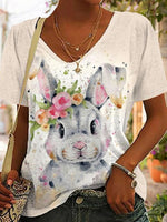 Elegant V-Neck Short Sleeve Top