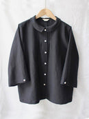 Round Neck Button-up Casual Long Sleeve White Blouse