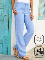 Pantalon bleu clair à poches latérales