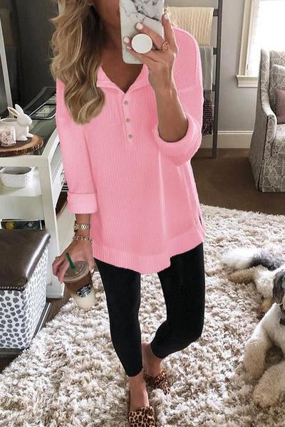 Women’s Button Front Long Sleeve Casual Top