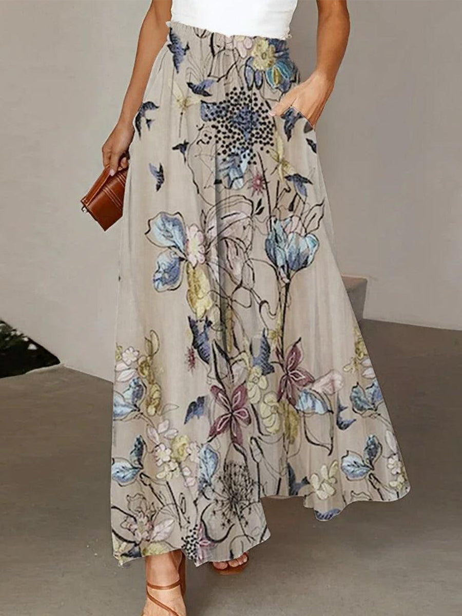 Moderne aprikosenfarbene Hose mit Seitentaschen