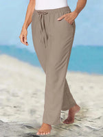 Pantalon uni à taille élastique