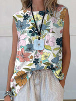 Floral Pattern Printed Casual Tank Top