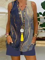 Dreamy Blue Print Two Piece Set