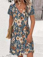 Schickes Minikleid mit V-Ausschnitt und kurzen Ärmeln