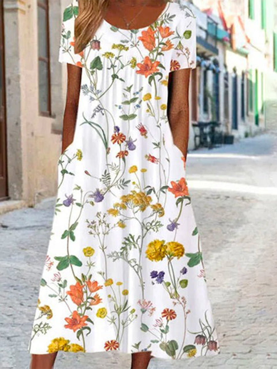 Elegant Floral Print Dress