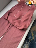 Ensemble gilet et pantalon décontracté uni pour femme