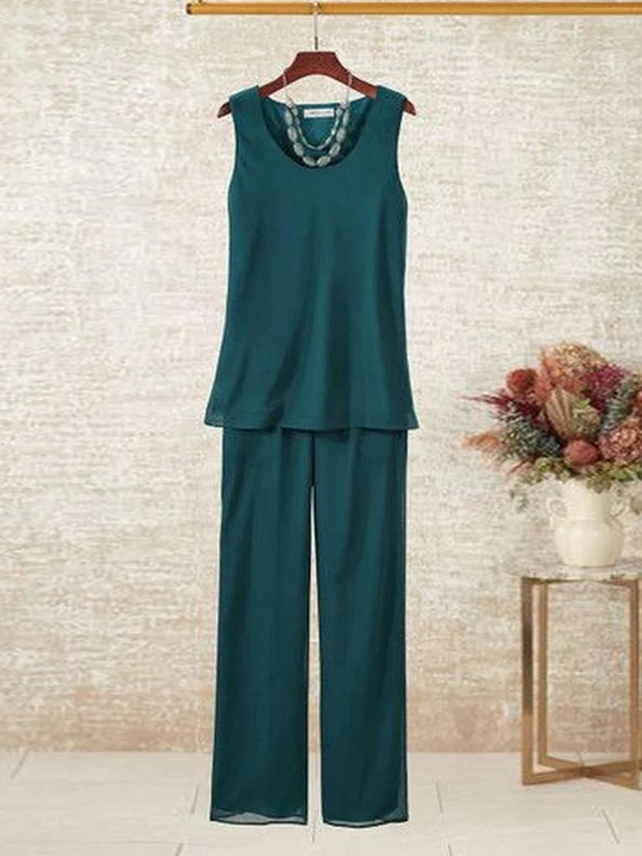 Blaues, schlichtes dreiteiliges Set