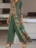 Floral Printed Long Sleeve Two Piece Set