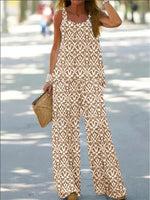 Ethnic Sleeveless Spaghetti Strap Casual Two-Piece Set