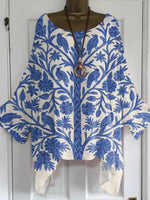 Women's Vintage Tree Art Print Round Neck Long Sleeve Shirt