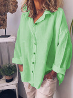 Plain Button-up Casual Long Sleeve Collared Shirt