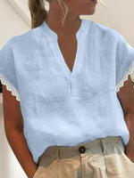 Schickes, schlichtes, blaues Kurzarmtop