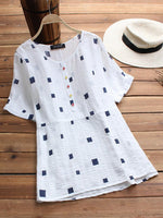 Short Sleeve Geometric Print Casual T-shirt