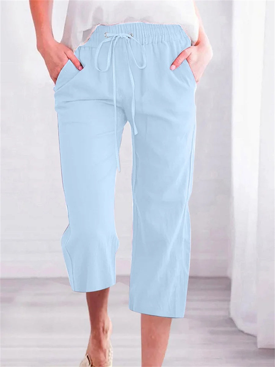 Pantalon décontracté uni pour femme
