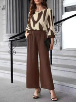 Lässiges zweiteiliges Set mit 3/4-Ärmeln