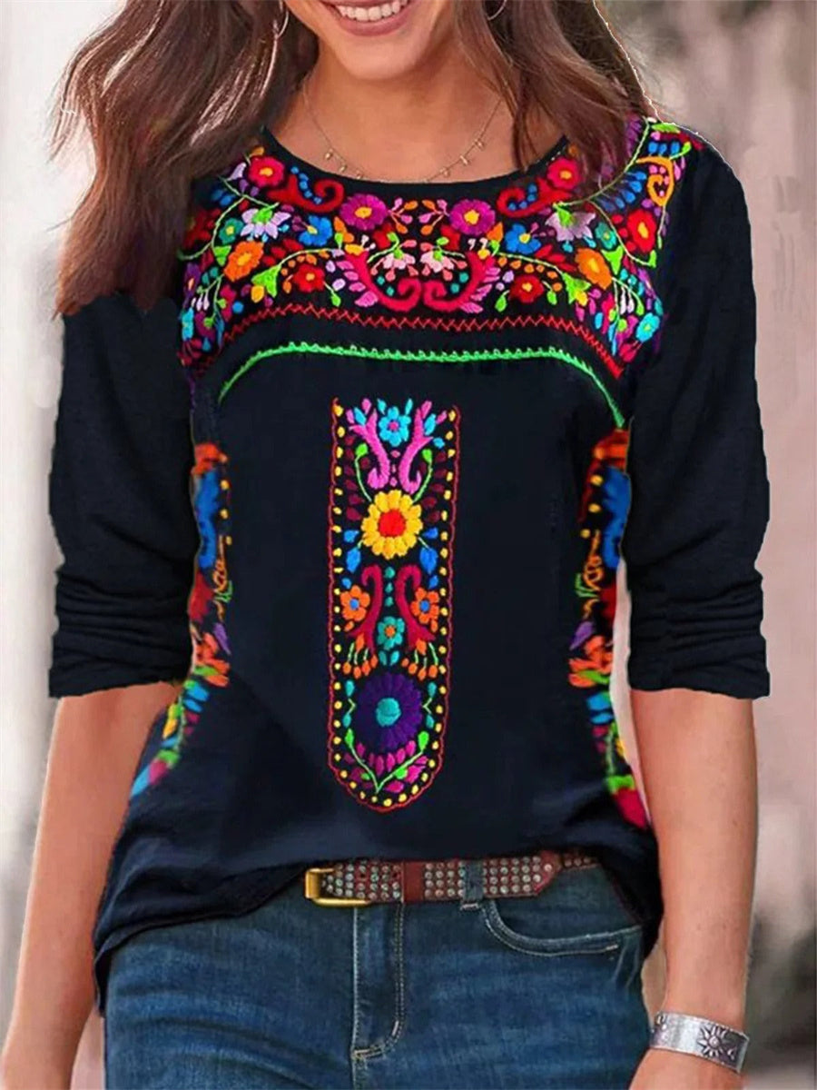 Ethnic Jersey Vintage Blouse