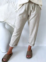 Gray Drawstring Long Pants