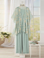 Green Round Neck Short Sleeve Two Piece Set