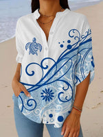 Chemise légère à manches courtes et col en V