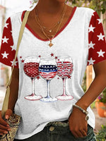 Cute Short Sleeve V-Neck Top